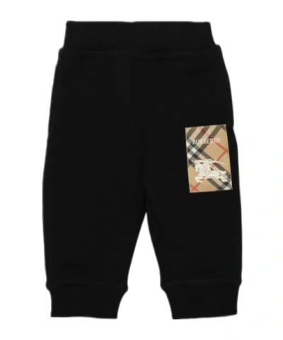 BURBERRY CHECK LABEL COTTON JOGGING PANTS