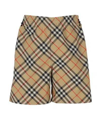 Burberry Elastic Waist Shorts In Nude