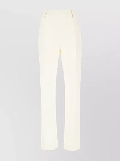 BURBERRY ELASTIC WAISTBAND CANVAS TROUSERS WITH BACK POCKET