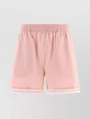 Burberry Elastic Waistband Cotton Shorts With Contrast Trim
