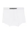 Burberry Logo Detail Stretch Cotton Boxer Shorts In White