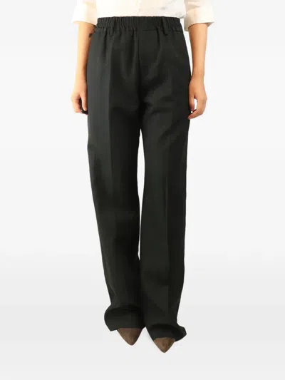 Pre-owned Burberry Elasticated Straight-leg Trousers In Black