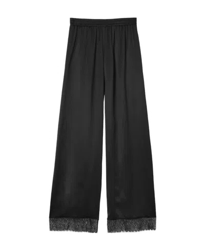 Burberry Elasticated-waistband Silk Trousers In Black