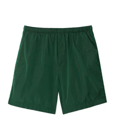 Burberry Elasticated-waistband Swim Shorts In Green