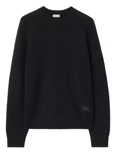 Burberry Cashmere Ekd-embroidered Cardigan In Black