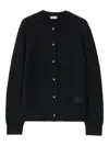 Burberry Elbow-patch Equestrian Knight Cardigan In Black