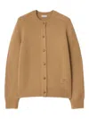 Burberry Elbow-patch Equestrian-knight Cardigan In Brown