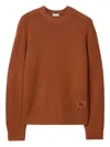 Burberry Elbow-patch Equestrian-knight Cashmere Sweater In Brown