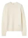 Burberry Elbow-patch Equestrian-knight Sweater In Neutral