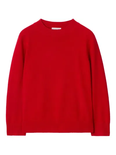 Burberry Kids' Check Patch Wool Cashmere Sweater In Red