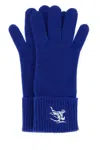Burberry Electric Blue Cashmere Blend Gloves In Blue