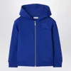 Burberry Ekd Zip-up Cotton Hoodie In White