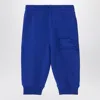 Burberry Electric Blue Jogging Trousers With Ekd Logo