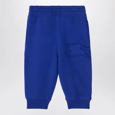 BURBERRY ELECTRIC BLUE JOGGING TROUSERS WITH EKD LOGO