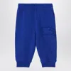 Burberry Electric Blue Jogging Trousers With Ekd Logo In White