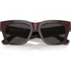 Burberry Elevated Check 52mm Square Sunglasses In Red