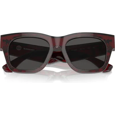 Burberry Elevated Check 52mm Square Sunglasses In Red