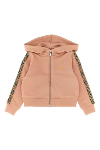 Burberry 'elin Check Tape' Hoodie In Pink