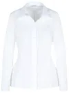 Burberry Long Sleeve Cotton Poplin Shirt With Collar In White