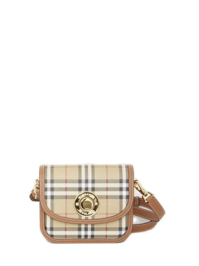 Burberry Elizabeth Brown Check-pattern Crossbody Handbag