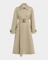 Burberry Cotton Trench Coat Adjustable Waistband In Green