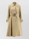 Burberry Ellingham Cotton Trench Coat Belted Cuffs In Brown