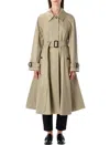 Burberry Car Coat Ellingham Fit-and-flare Coats Beige In Gray