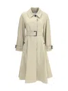 Burberry Ellingham Fit-and-flare Long Gabardine Trench Coat In Neutral