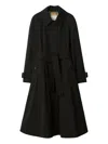 Burberry Ellingham Gabardine Belted Coat In Black