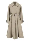 Burberry Cotton Trench Coat Adjustable Waistband In White
