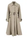Burberry Cotton Trench Coat Adjustable Waistband In White