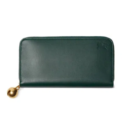 Burberry Elmore Ekd Leather Zip Wallet - Vine In Green