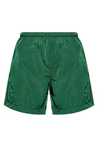 Burberry Elstaicated Waistband Swim Shorts In Green