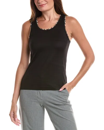 Burberry Elyssa Check Tank Top In Black