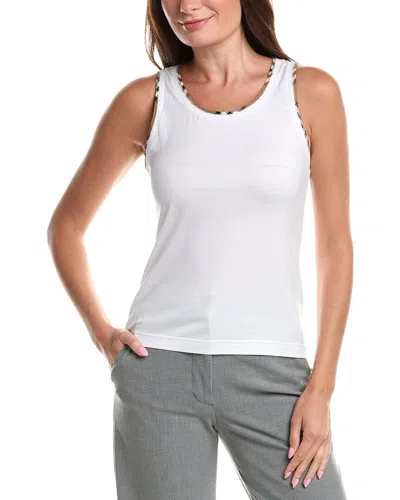 Burberry Elyssa Check Tank Top In White