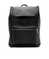 Burberry Embossed Check Backpack In Black