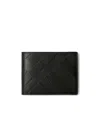 Burberry Embossed Check Slim Bifold Wallet In Black