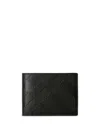 Burberry Embossed Check Slim Bifold Wallet In Black