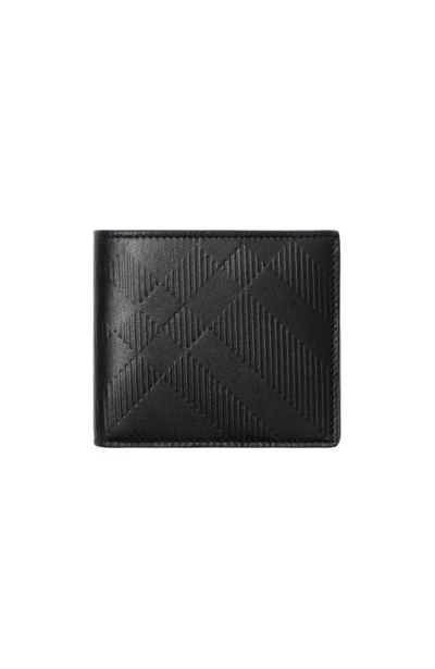 BURBERRY BURBERRY EMBOSSED CHECK BIFOLD WALLET