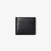 Burberry Embossed Check Slim Bifold Wallet In Black