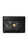 Burberry Embossed Check Card Case In Black