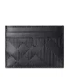 Burberry Embossed Check Card Holder In Black