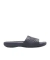 Burberry Embossed Check Dive Slides In Magnet