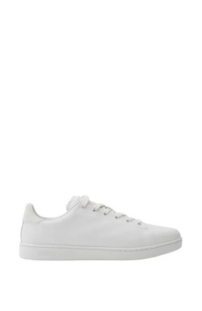 Burberry Embossed Check Leather Set Sneakers In White