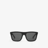 Burberry Embossed Check Square Sunglasses In Black