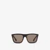 Burberry Embossed Check Square Sunglasses In Tortoiseshell