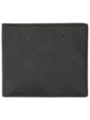 Burberry Check Pattern Embossed Leather Wallet