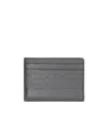 Burberry Embossed Leather Cardholder In Gray