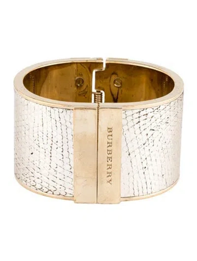 Pre-owned Burberry Embossed Leather Hinge Cuff In Multi