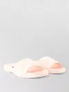 Burberry Embossed Pattern Slides Flat Sole Open Toe In Pink